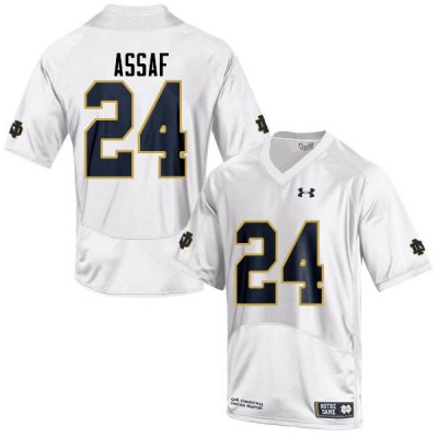 Notre Dame Fighting Irish Men's Mick Assaf #24 White Under Armour Authentic Stitched College NCAA Football Jersey JGH2699SX